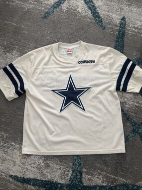 Women's Dallas Cowboys White & Navy Star Mesh Jersey